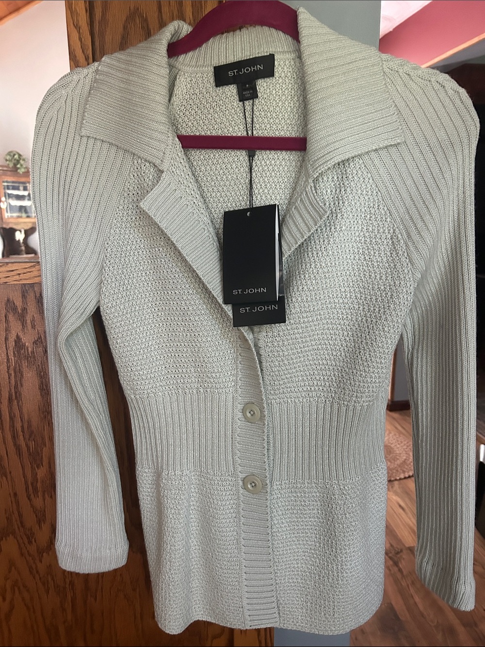 NWT St. John Celestine Knit Button-Front Cardigan